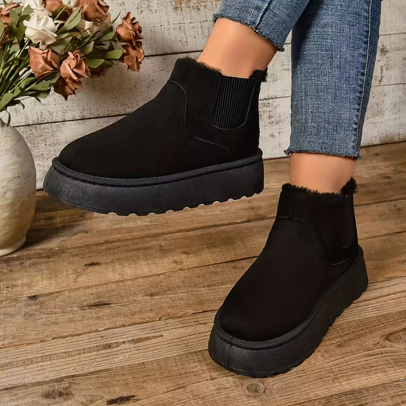 Women's Fuzzy-Collar Ankle Boots