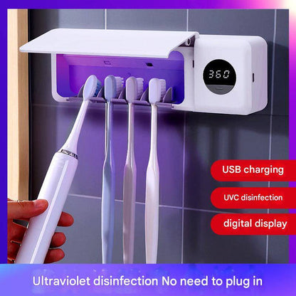 Wall-Mounted Toothbrush Holder with Digital Display