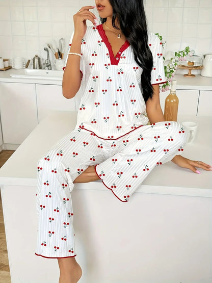 Women's Printed Two-Piece Pajama Set