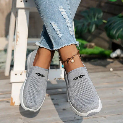 Women’s Breathable Knit Slip-On Walking Sneakers