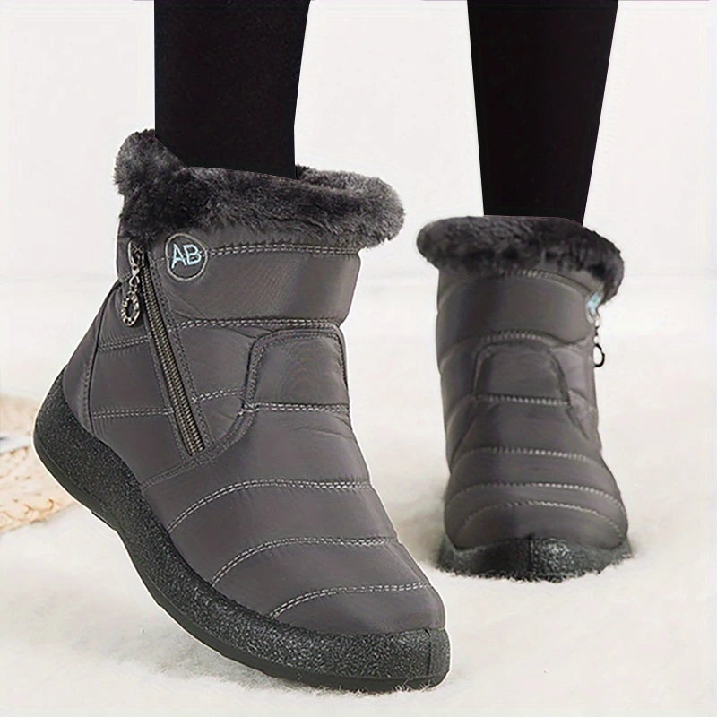 Women's Fuzzy Trim Ankle Boots