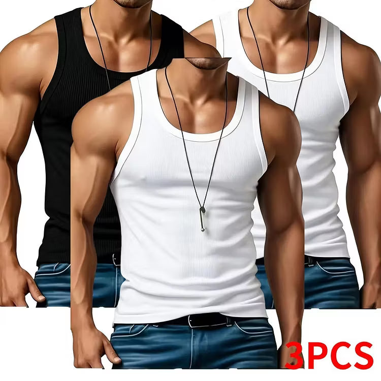 Men's 3-Pack Ribbed Tank Tops