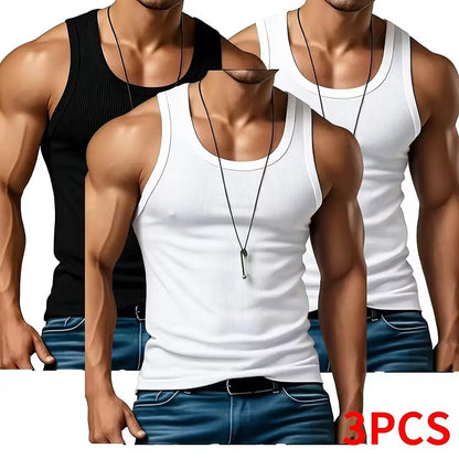 Men's 3-Pack Ribbed Tank Tops