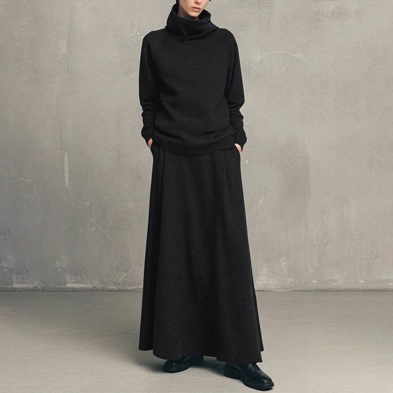 Women's High-Neck Top and Skirt Set