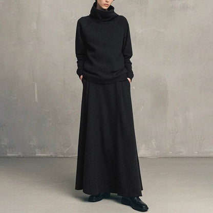 Women's High-Neck Top and Skirt Set