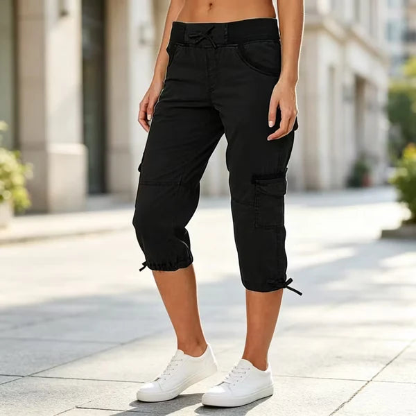 Women’s High-Waisted Cargo Capri Pants