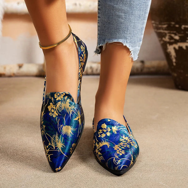 Women's Patterned Pointed-Toe Flats