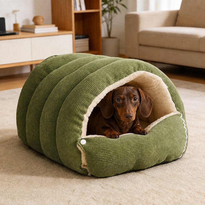 Dachshund Covered Cave Bed