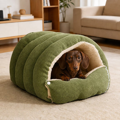 Dachshund Covered Cave Bed