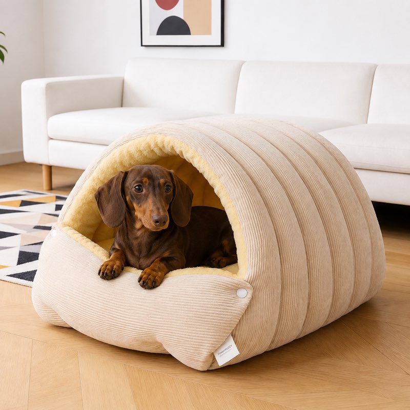 Dachshund Covered Cave Bed