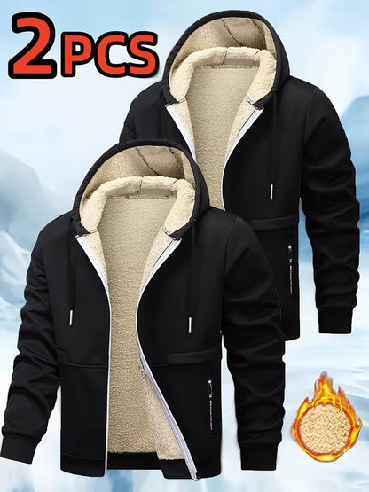 Men's 2-Piece Hooded Zip Jacket Set
