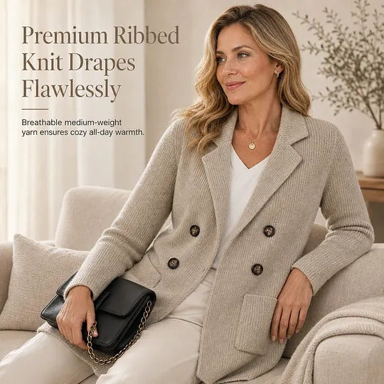 Women's Double-Breasted Knit Blazer