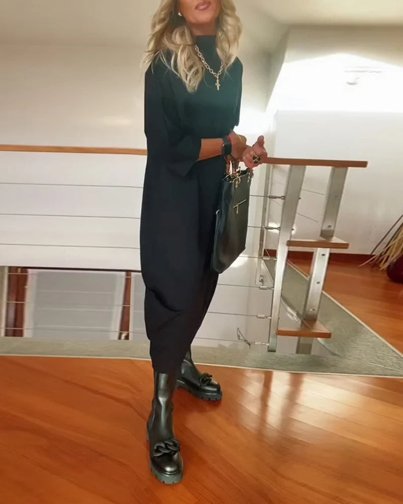 Women's High Neck Loose Dress