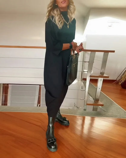 Women's High Neck Loose Dress