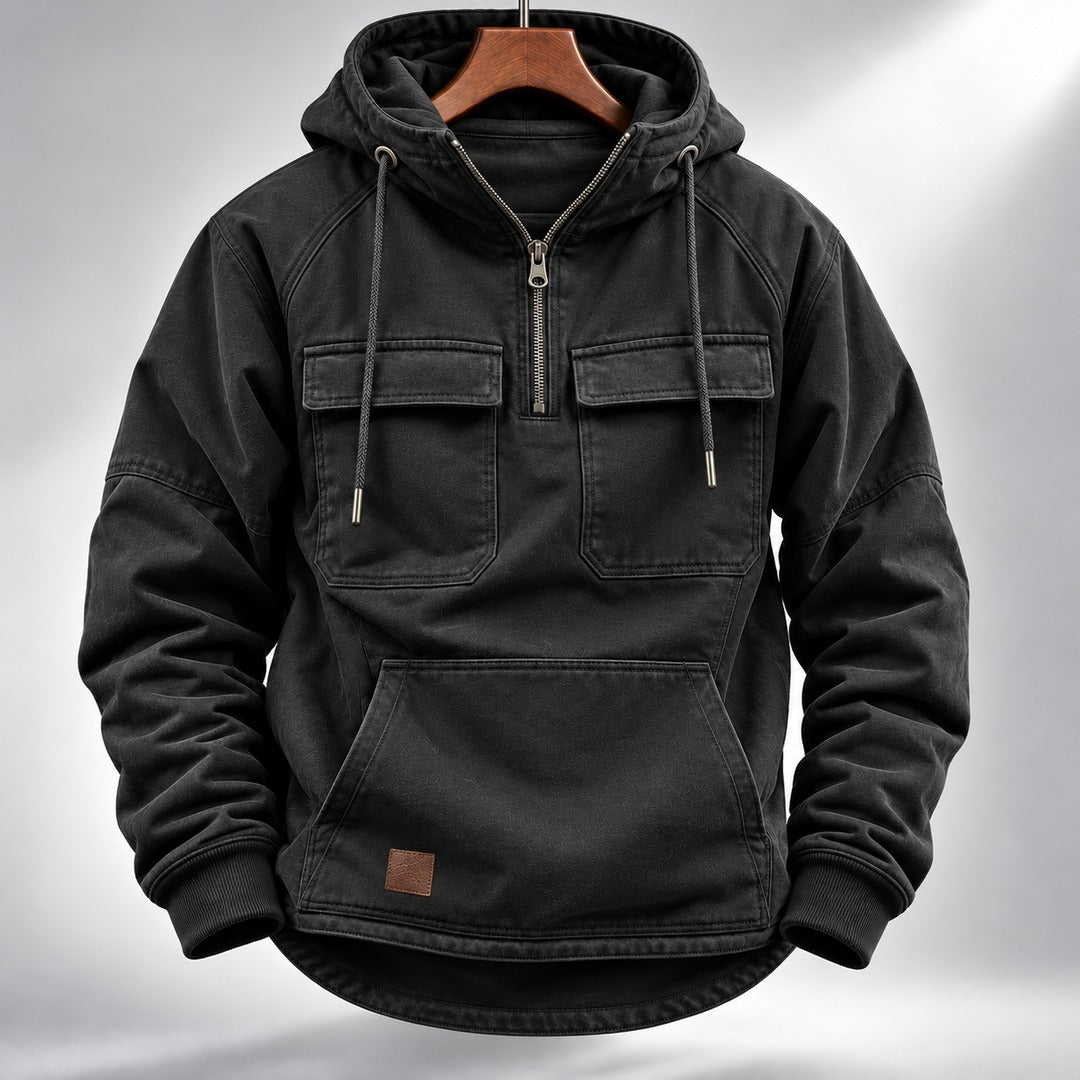 Men's Hooded Quarter-Zip Pullover Jacket
