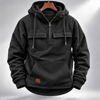Men's Hooded Quarter-Zip Pullover Jacket