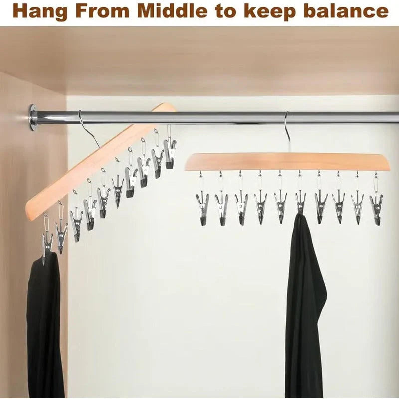 360° Rotating Multi-Clip Clothes Hanger