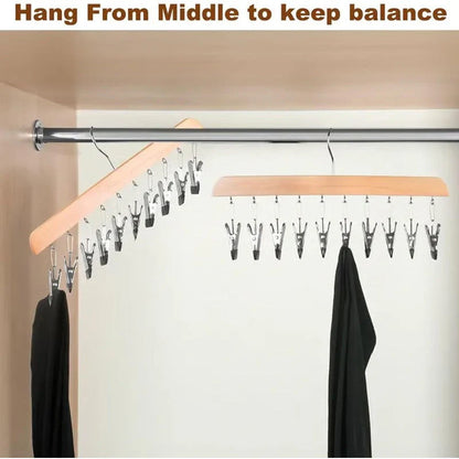 360° Rotating Multi-Clip Clothes Hanger