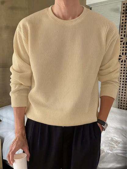 Men's Ribbed Crew Neck Sweater