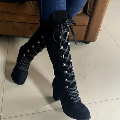 Women's Knee-High Lace-Up Boots