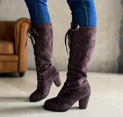 Women's Knee-High Lace-Up Boots