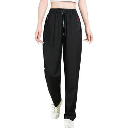 Women's Drawstring Straight-Leg Pants