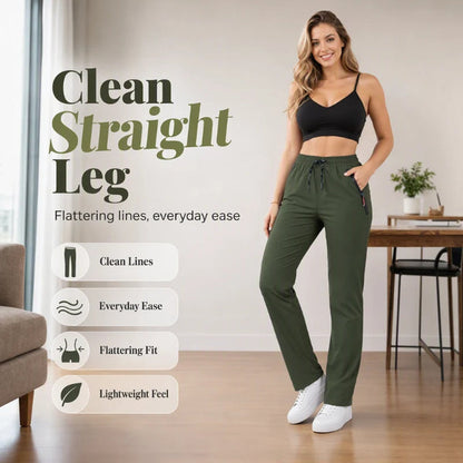 Women's Drawstring Straight-Leg Pants