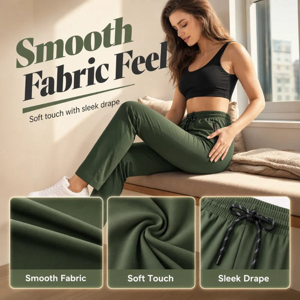 Women's Drawstring Straight-Leg Pants