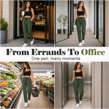 Women's Drawstring Straight-Leg Pants