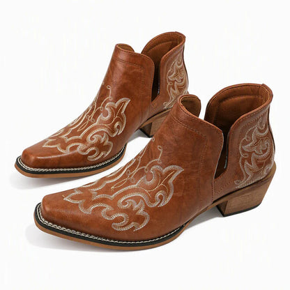 Women's Embroidered Western Ankle Boots