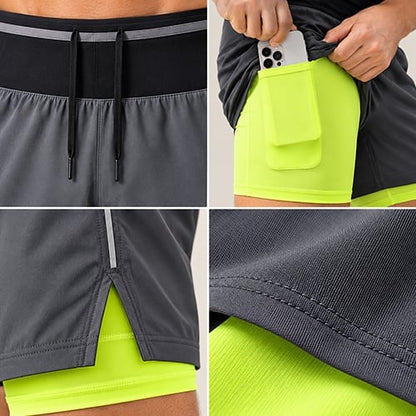 Men's Two-Layer Athletic Running Shorts