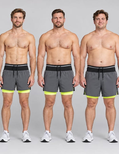 Men's Two-Layer Athletic Running Shorts