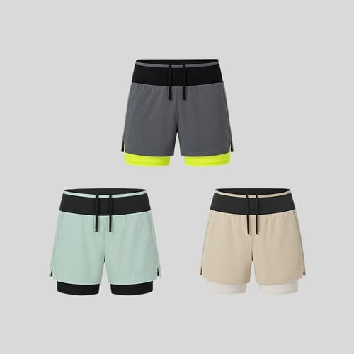 Men's Two-Layer Athletic Running Shorts