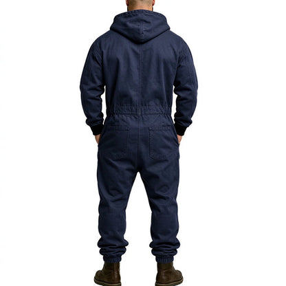 Men's Hooded Zip-Up Jumpsuit