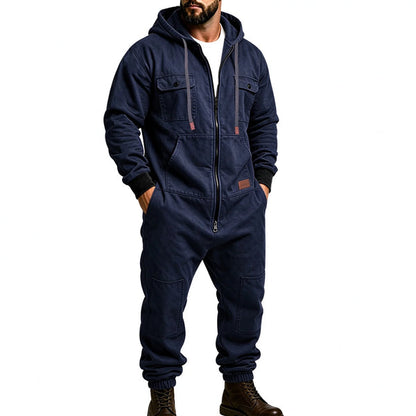 Men's Hooded Zip-Up Jumpsuit