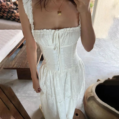 Women's Embroidered Square-Neck Dress
