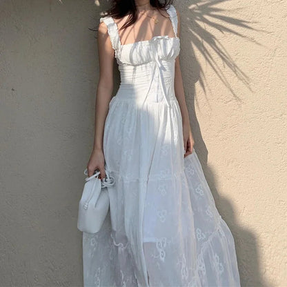 Women's Embroidered Square-Neck Dress