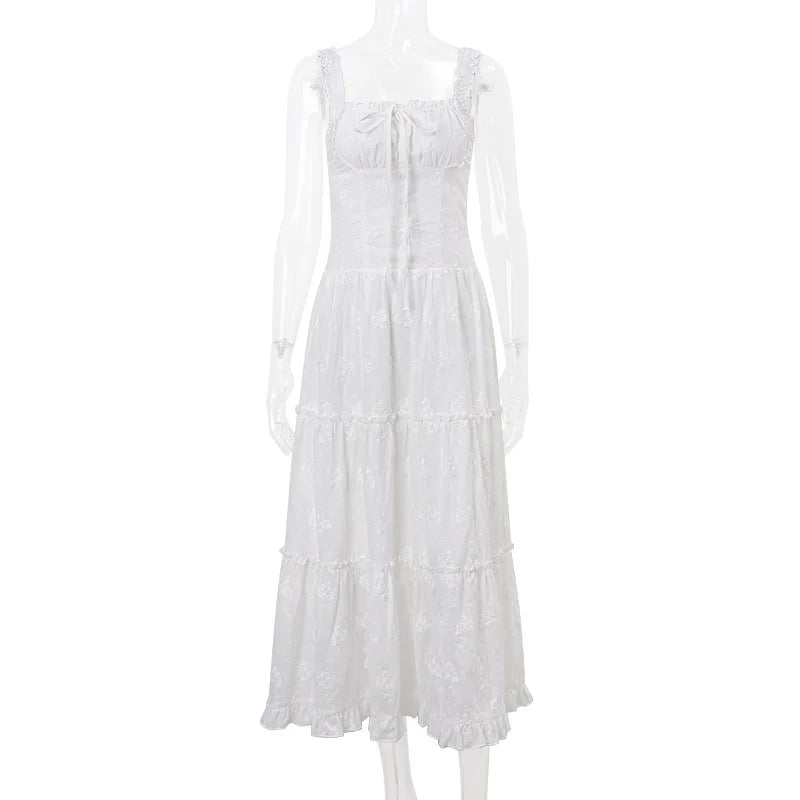 Women's Embroidered Square-Neck Dress