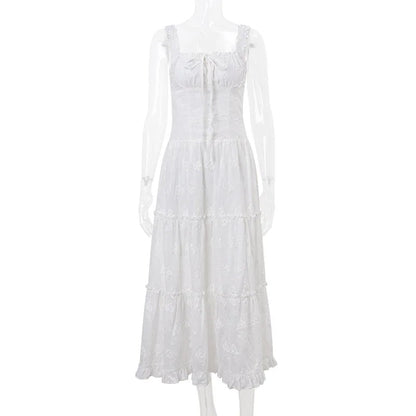 Women's Embroidered Square-Neck Dress