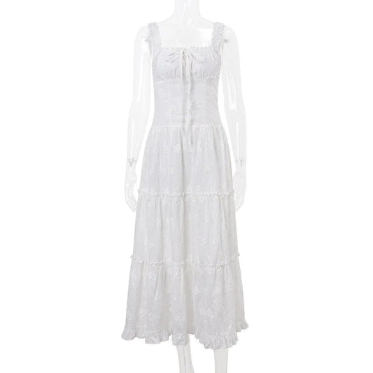 Women's Embroidered Square-Neck Dress