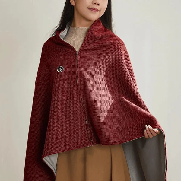 Electric Heated Wrap Shawl With Zipper