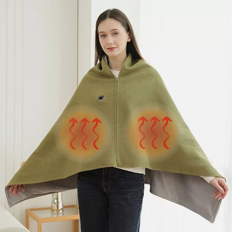 Electric Heated Wrap Shawl With Zipper