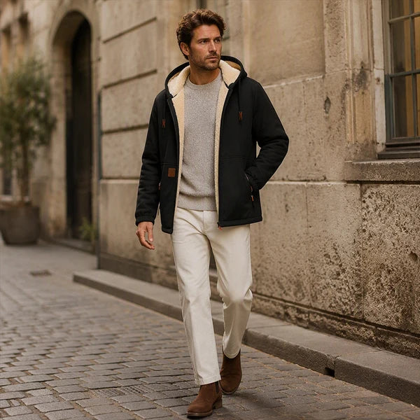 Men's Sherpa-Lined Hooded Jacket