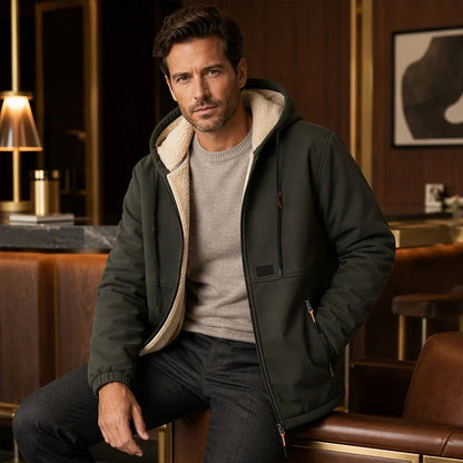 Men's Sherpa-Lined Hooded Jacket