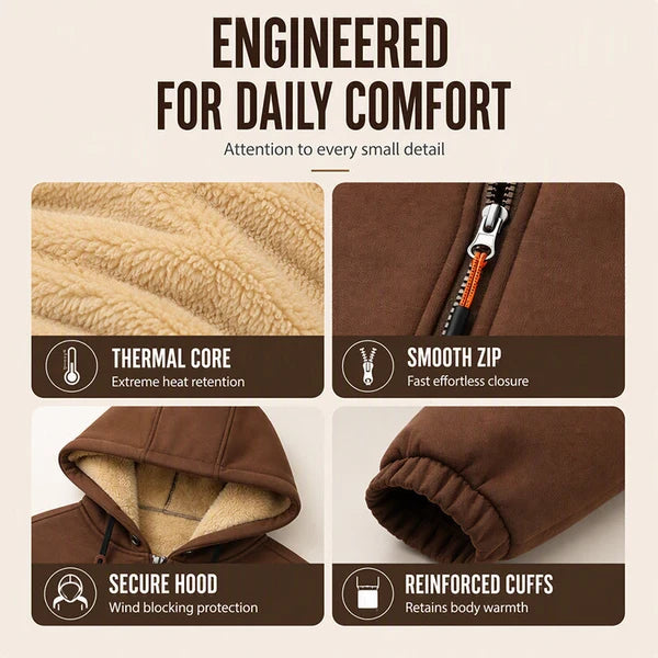 Men's Sherpa-Lined Hooded Jacket