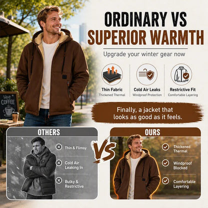 Men's Sherpa-Lined Hooded Jacket