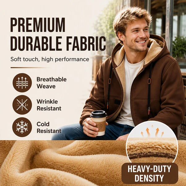 Men's Sherpa-Lined Hooded Jacket