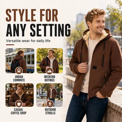 Men's Sherpa-Lined Hooded Jacket