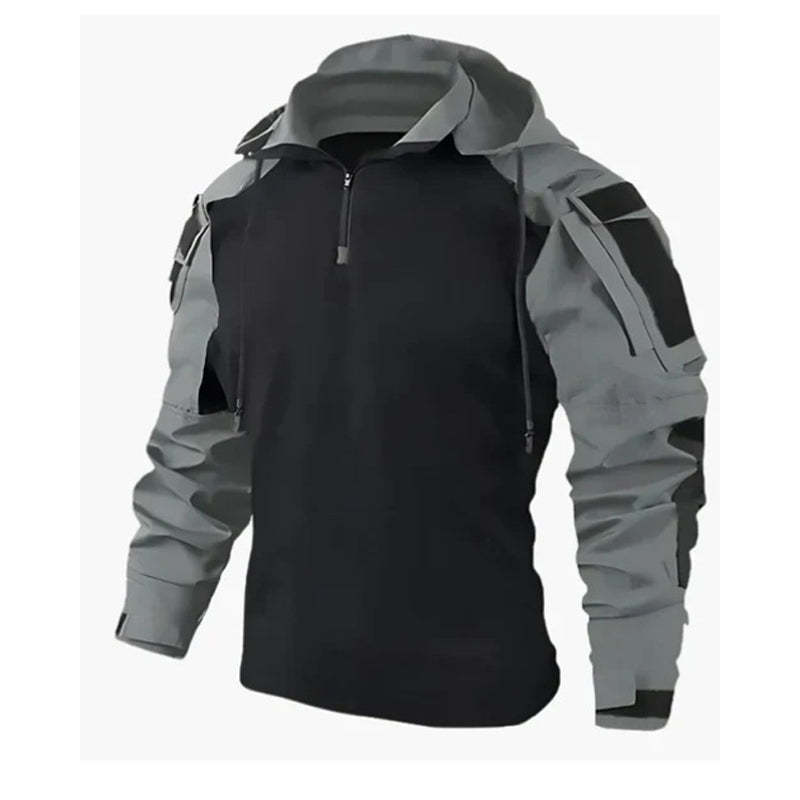 Men's Tactical Hooded Quarter-Zip Jacket