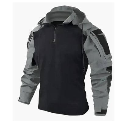 Men's Tactical Hooded Quarter-Zip Jacket